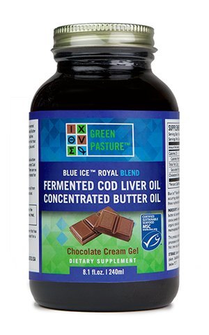 BLUE ICE ROYAL Butter Oil / Fermented Cod Liver Oil Blend (Gel 240 ml) (Chocolate Cream)