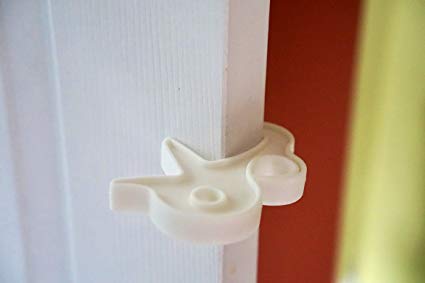 Rhoost 2-Piece Door Safety Set - Finger Pinch Preventer Baby Proofing Door Jamb and Finger Guard Safety Set, White (White)