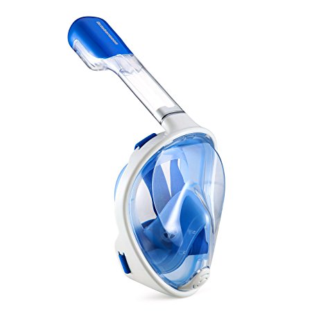 Octobermoon 180°Full view Panoramic Snorkel Mask-Full Face snorkeling Design.with anti-fog and anti-leak Technology,See More water world With Larger Viewing Area
