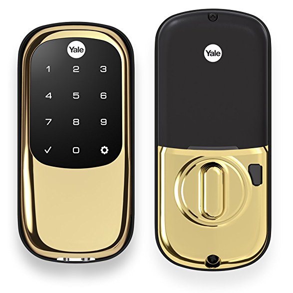 Yale Assure Lock Key Free Deadbolt with ZigBee in Polished Brass - Works with Echo Plus, Samsung SmartThings, Wink and more (YRD246HA2605)