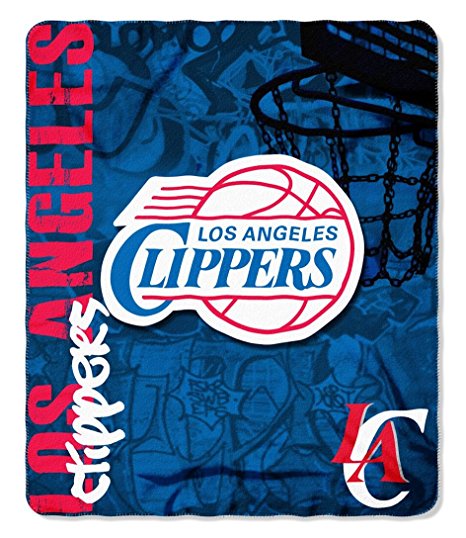 NBA Los Angeles Clippers Hard Knocks Printed Fleece Throw, Red, 50" x 60"