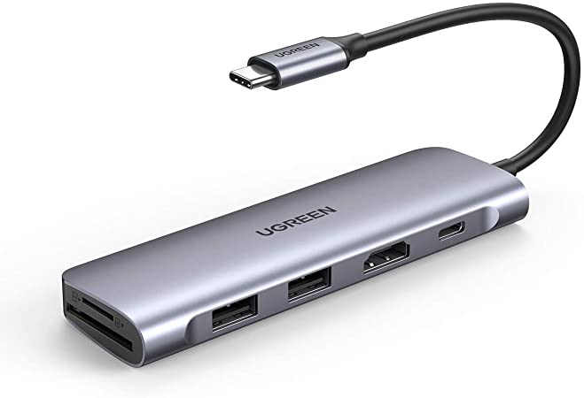 UGREEN USB C Hub Power Delivery USB-C Hub PD 100W mit 4K HDMI, USB 3.0 Hub, Kartenleser, Power Delivery kompatibel mit MacBook Pro 2020, Dell XPS 13, Surface Pro 7, Surface Go 2, iPad Pro 2020 usw.