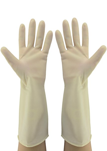 Cleanbear Reusable Nitrile Gloves, Latex Free, Medium, 2 Pairs. (13 inch)