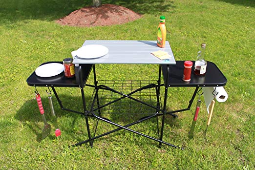 Chef's Basics Select Outdoor Folding Grilling Table, Black