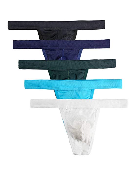 CSMARTE Mens Underwear Micro Mesh Stretch Thong T-Back Sexy Brief