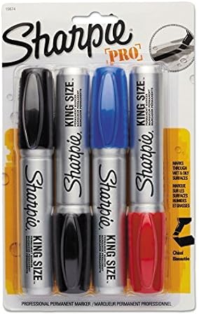 Sharpie 15674PP King Size Markers Chisel Tip Blue/Red/Black 4/Set - 3 Pack