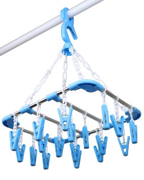 Laundry Science Premium 18 Clip Hanging Drying Rack for Clothes Intimates and Delicates In Stainless Steel And Plastic