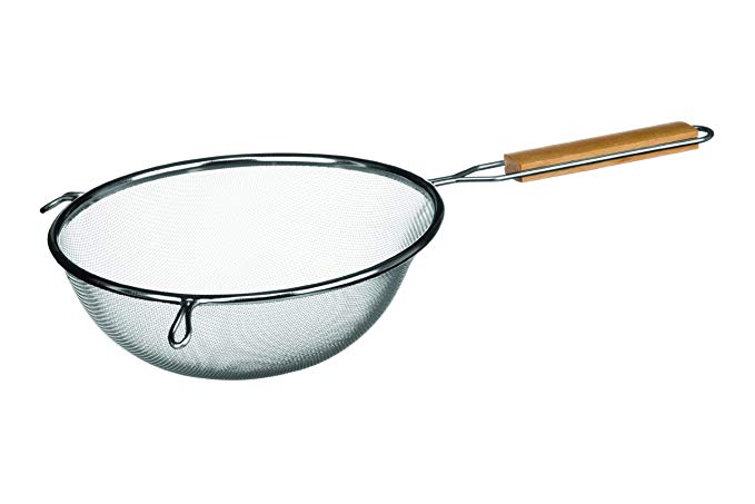Premier Housewares Sieve with Wooden Handle, 20 cm - Stainless Steel
