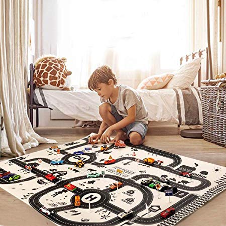 Offeir Kids Play Mat City Road Buildings Parking Map Game Educational Toys Baby Gyms & Playmats