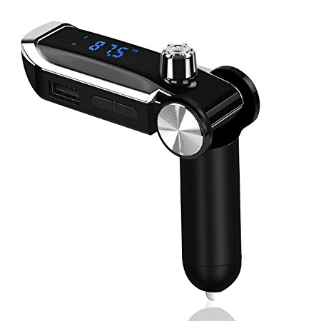 FM Transmitter Bluetooth for Car Wireless In-Car Stereo Radio Adapter Car Kit Hands Free Calling and USB Charger