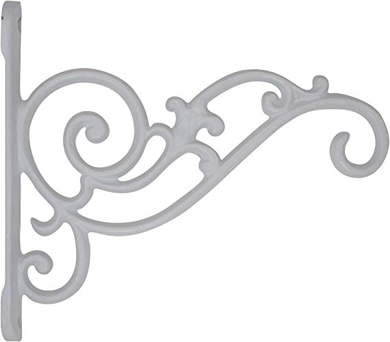 Gray Bunny Classic Victorian Wall Hook, 8 inches, White, for Bird Feeders, Planters, Lanterns, Wind Chimes, As Wall Brackets and More!