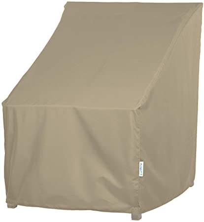 SunPatio Outdoor Dining Chair Cover, Water Resistant, Lightweight, Helpful Air Vents, All Weather Protection, 27" W x 29" D x 35" H, Neutral Taupe