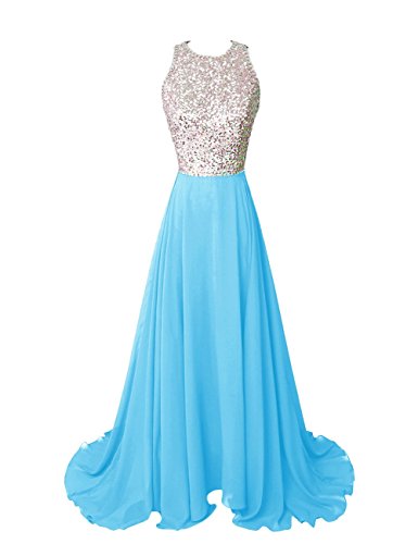 Dresstells® Long Prom Dress Scoop Evening Dress Chiffon Formal Party Gown