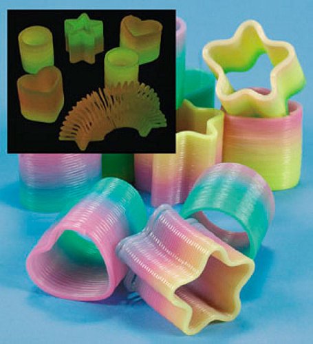 Fun Express Glow-In-The-Dark Mini Rainbow Magic Springs - 12 Pieces