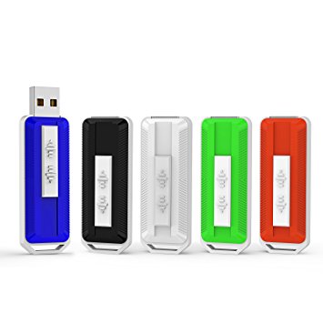 KEXIN 5 Pack 8GB USB Flash Drives Thumb Drives Memory Stick USB 2.0 Multiple Color Bulk USB Drive 5 Pieces, Mixed Colors Black/Blue/Green/White/Red (8GB)