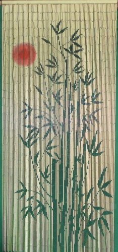 Bamboo Curtain (Red Sun Bamboo Tree Scene Curtain)