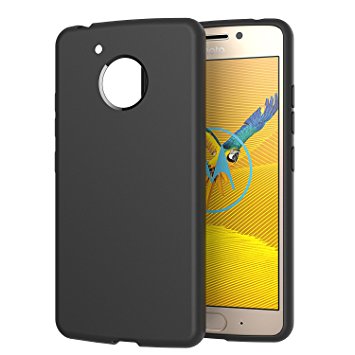 [2 Pack] Moto G5 Case [NOT Fit for Moto G5 Plus], SPARIN Motorola Moto G5 Case Anti-Scratches & Shock TPU Flexible Soft Bumper Protective Skin Case for Lenovo Moto G5 (Black)