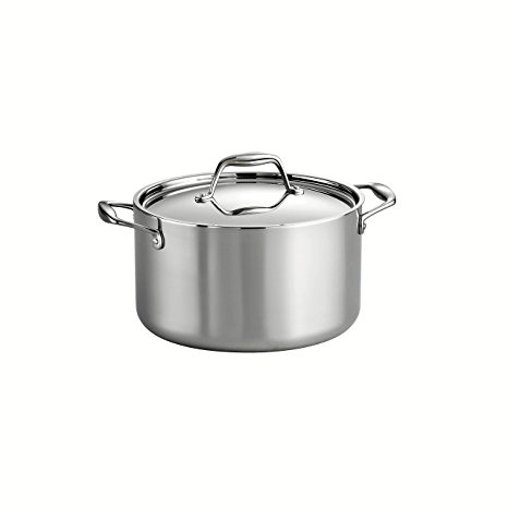 Tramontina 80116/040DS Gourmet Stainless Steel Induction-Ready Tri-Ply Clad Covered Sauce Pot, 6-Quart, NSF-Certified, Made in Brazil