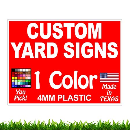 Vibe Ink 50 Pack of 18 x 24 Custom Double Sided Front and Back Yard Signs Printing Bundle Deal