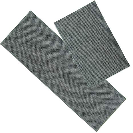 Lifewit Bath Mat Runner Set Chenille 2 Pack Bathroom Mats Soft Kitchen Rug Water Absorbent Grey， 20" x 31" and 20" x 59"