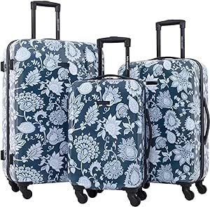 Travelers Club Bella Caronia 20" Carry-On Voguish Luggage, Royal Pattern, 3 Piece Set