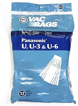 Package of 12 Replacement Panasonic U/U3/U6 Bags