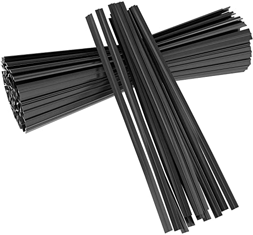 Unves 500 Pcs 5" Plastic Black Twist Ties Cable Ties Reusable Bread Ties for Party Cello Candy Bags Cake Pops