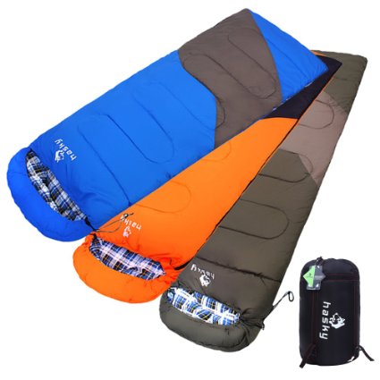 Campsod Long Cotton Sleeping Bag Warm Camping Lightweight Sleeping Bag Rectangular