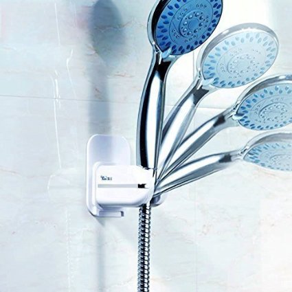 Gaoyu Bathroom Adjustable 3M Adhesive Shower Head Holder Waterproof Shower Head Adapter Wall Mounted- NO TOOLS REQUIRED
