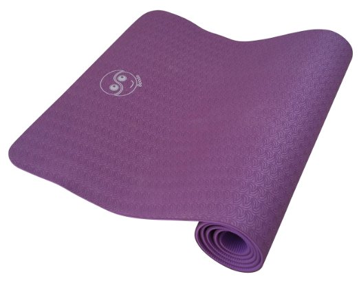 Premium Yoga Mat by Booda - Dual Layer, 72-inch Long, 1/4-inch Thick, Non-PVC Material