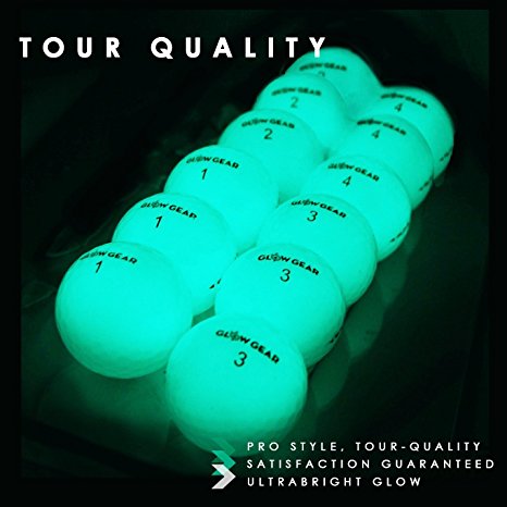 GlowV1 Night Golf Balls - Best Hitting Ultra Bright Glow Golf Ball - Compression Core and Urethane Skin - 2 Count, 6 Count, or 12 Count
