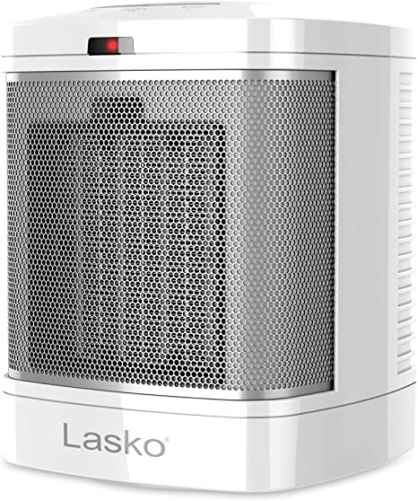 Lasko CD08200 Small Portable Ceramic Space Heater for Bathroom and Indoor Home Use, White