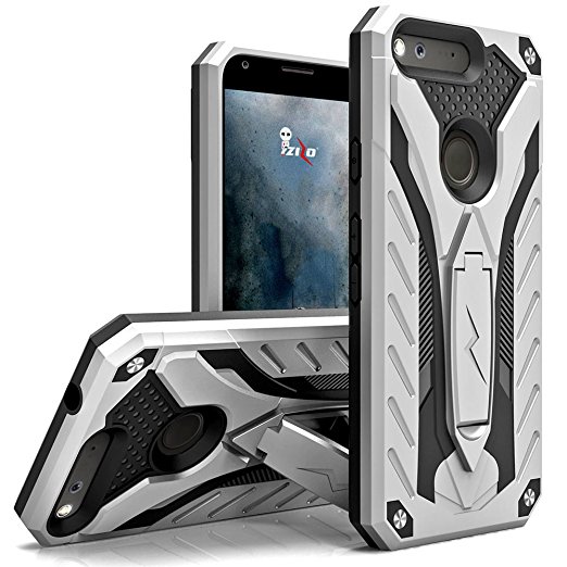 Google Pixel Case, Zizo [Static Series] Shockproof [Military Grade Drop Tested] w/ Built-in Kickstand [Google Pixel Heavy Duty Case] Impact Resistant