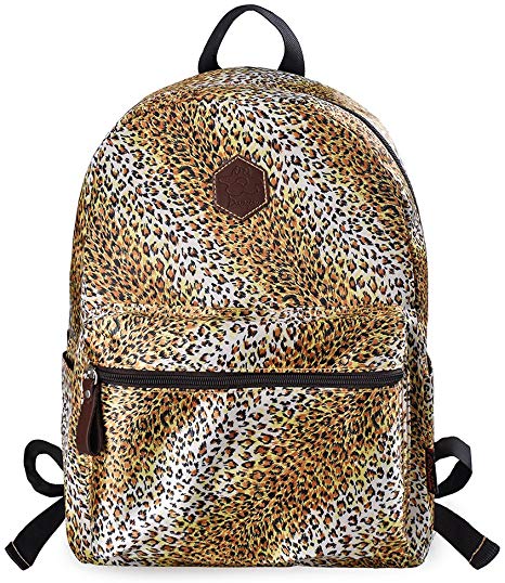 Douguyan Leopard Youth Backpack Lightweight Cheetah School Book Bag Girl Daypack Yellow Leopard 133C