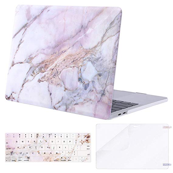 Mosiso MacBook Pro 13 Case 2018 2017 2016 Release A1989/A1706/A1708, Plastic Hard Case Shell with Keyboard Cover with Screen Protector Compatible Newest MacBook Pro 13 Inch, Colorful Marble