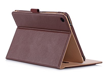 ProCase ASUS ZenPad S 8.0 Z580C Case (2015 ZenPad Z580C,Z580CA) with bonus stylus pen - Stand Cover Folio Case for ASUS ZenPad S 8.0 Z580C, Multiple Viewing angles, Document Card Pocket (Brown)