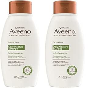 Aveeno Oat Milk Blend Moisturizing Shampoo, Ultra-Hydrating, for Dry, Damaged Hair, 12 fl oz (Pack of 2)