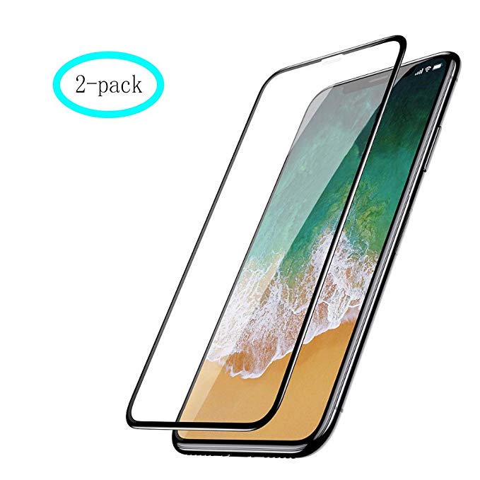 [2-Pack] Screen Protector Compatible for iPhone X/Xs,Full Coverage, 2.5D Edge,Case Friendly,Tempered Glass for iPhone X/XS,5.8Inch,Anti-Scratch,9H Hardness