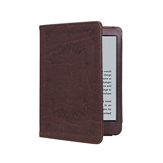 HDE Case for Kindle Paperwhite (2016, 2015, 2013, 2012) - Ultra Slim Cover Auto Sleep/Wake Smart Shell for All-New Amazon Kindle Paperwhite (Fits All Versions) (Vintage Brown)