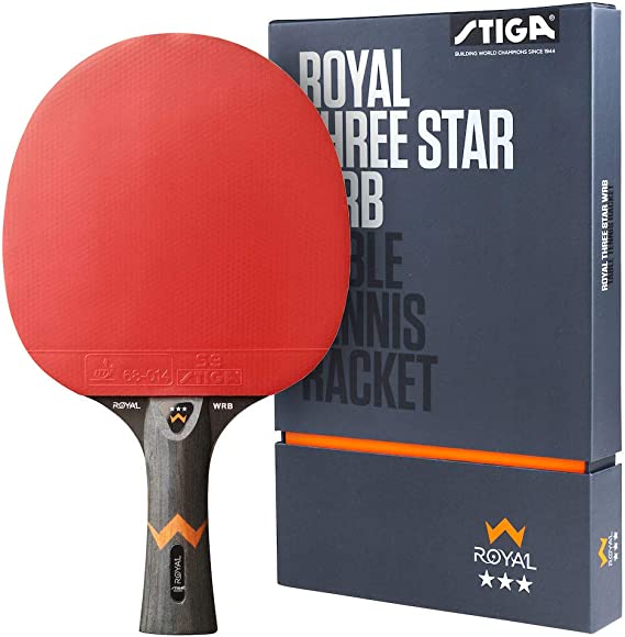 Stiga Royal 3-Star Table Tennis Ping Pong Bat, Black/Red