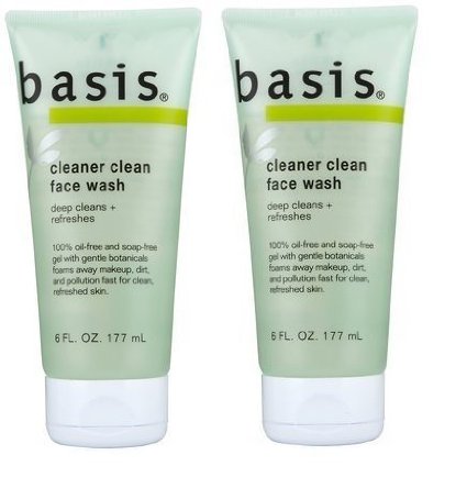 Basis Cleaner Clean Face Wash, 6 Ounce Tube (Pack of 2)