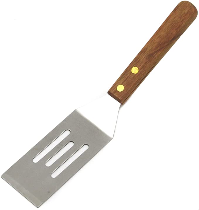 Chef Craft Slotted Cookie Spatula, Stainless Steel, 8 In Wood, Brown
