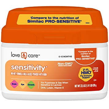 Love & Care Sensitivity Non-GMO Milk-Based Powder Infant Formula with Iron, 22.5 Ounce