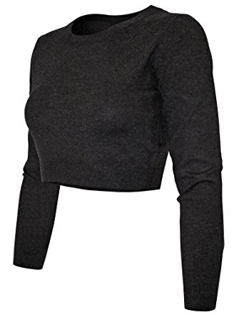 Cielo Women's Knit Cropped Sweater Layered Shirttail Sweater Bolero Cardigan