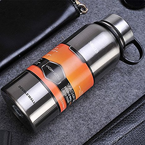 Soges Double Walled Water Bottle Thermos Sports Water Bottle Vacuum Cup 27oz Stainless Steel
