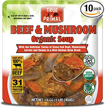 True Primal Beef & Mushroom Organic Soup (Paleo, Whole30) 10-pack