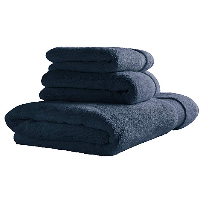 Rivet HygroCotton Cotton Bath Towel Set, Set of 3, Ocean