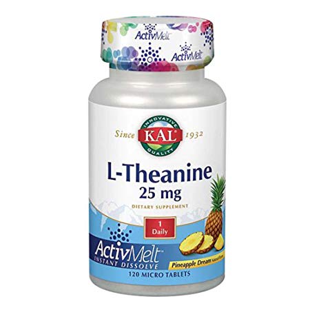 Kal 25 Mg L-theanine Tablets, Pineapple, 120 Count