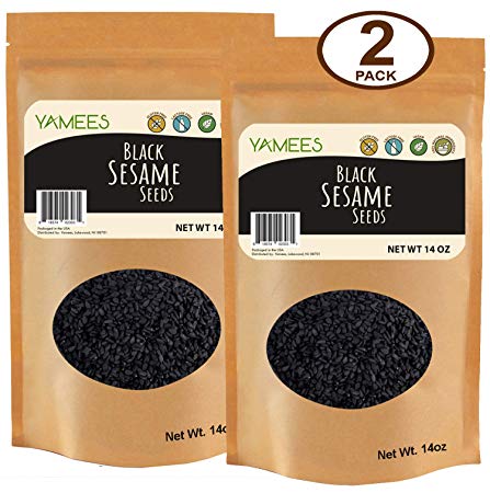 Yamees Black Sesame Seeds – Raw Black Sesame Seeds – Bulk Spices – 2 Pack of 14 Ounce Each