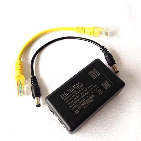 DSLRKIT Gigabit 802.3at 24Watt Active PoE Splitter 48V to 12V 2A Power Over Ethernet